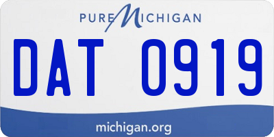 MI license plate DAT0919