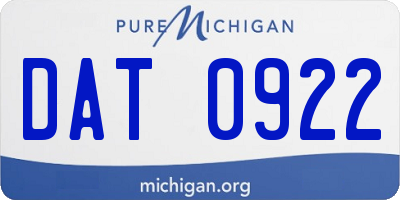 MI license plate DAT0922