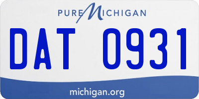 MI license plate DAT0931
