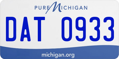 MI license plate DAT0933