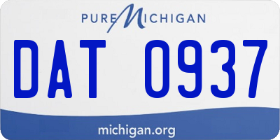MI license plate DAT0937