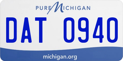 MI license plate DAT0940