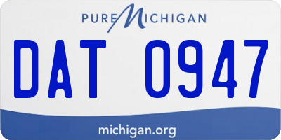 MI license plate DAT0947