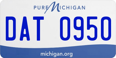 MI license plate DAT0950