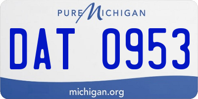 MI license plate DAT0953