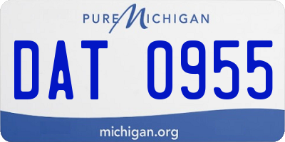 MI license plate DAT0955