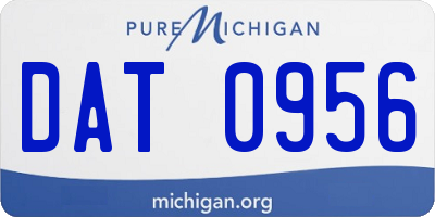 MI license plate DAT0956