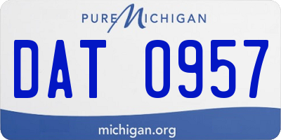 MI license plate DAT0957