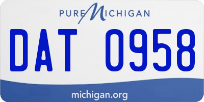 MI license plate DAT0958