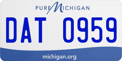 MI license plate DAT0959