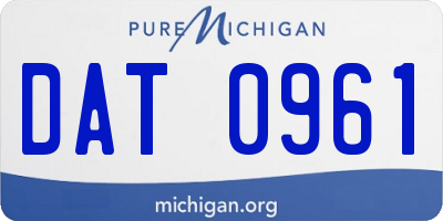 MI license plate DAT0961