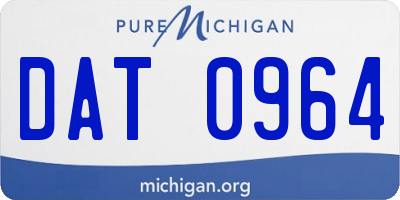 MI license plate DAT0964