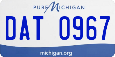 MI license plate DAT0967