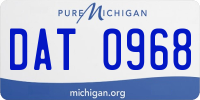 MI license plate DAT0968