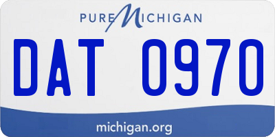 MI license plate DAT0970
