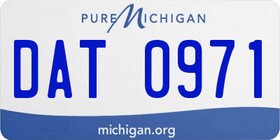 MI license plate DAT0971