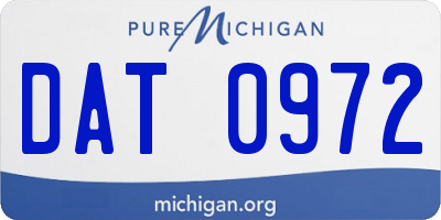 MI license plate DAT0972