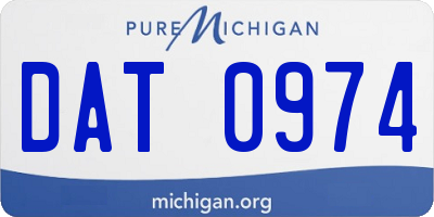 MI license plate DAT0974