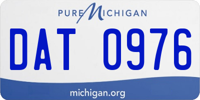 MI license plate DAT0976