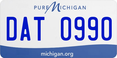 MI license plate DAT0990