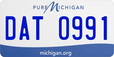 MI license plate DAT0991