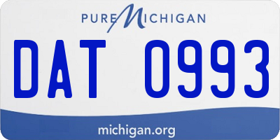 MI license plate DAT0993