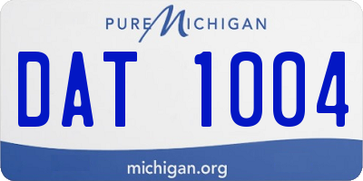 MI license plate DAT1004