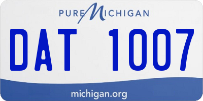 MI license plate DAT1007