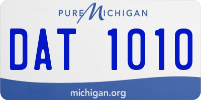 MI license plate DAT1010