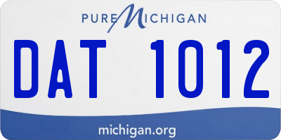 MI license plate DAT1012