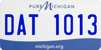 MI license plate DAT1013