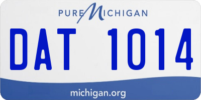 MI license plate DAT1014