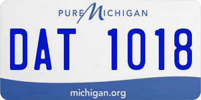 MI license plate DAT1018