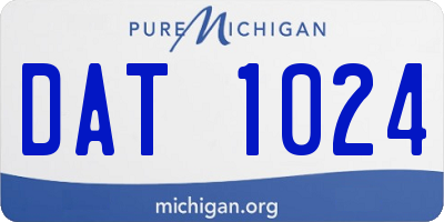 MI license plate DAT1024