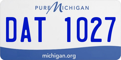 MI license plate DAT1027