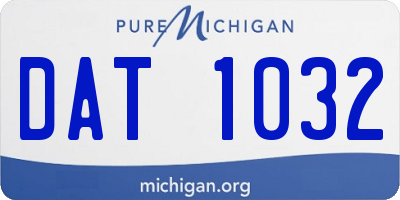 MI license plate DAT1032