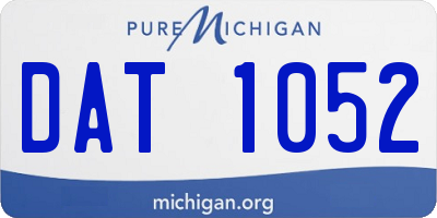 MI license plate DAT1052