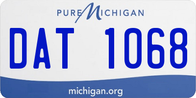 MI license plate DAT1068
