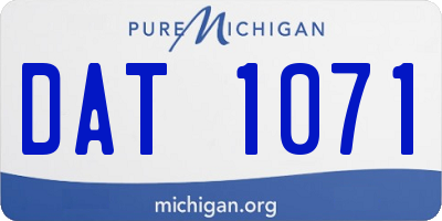 MI license plate DAT1071