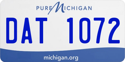 MI license plate DAT1072