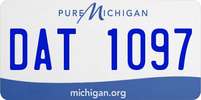 MI license plate DAT1097