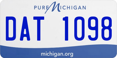 MI license plate DAT1098