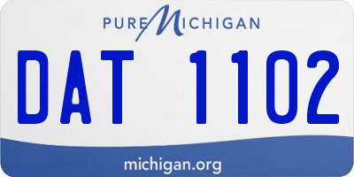 MI license plate DAT1102