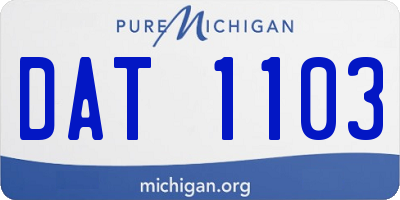 MI license plate DAT1103