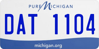MI license plate DAT1104