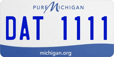 MI license plate DAT1111