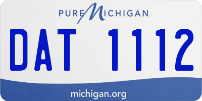 MI license plate DAT1112