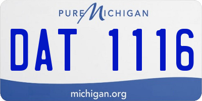 MI license plate DAT1116