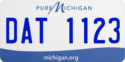 MI license plate DAT1123