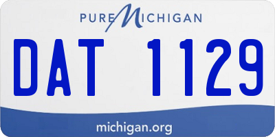 MI license plate DAT1129